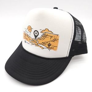 On X Backcountry Maps Mesh Trucker Rope Snapback Hat Foam Ball Cap Outdoor Black